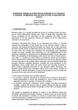 DOMINANCE AMONG ALTERNATIVES IN RANDOM UTILITY