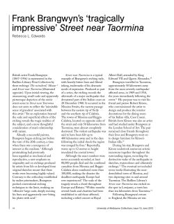 Frank Brangwyn`s `tragically impressive` Street near Taormina