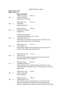 MOREE SCHOOL OF DANCE FRIDAY APRIL 8, 2011 FRIDAY 8:03