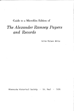 The Alexander Ramsey Papers and Records