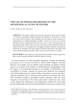 the use of poisson regression in the sociological study of suicide