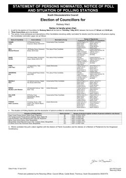 STATEMENT OF PERSONS NOMINATED, NOTICE OF POLL AND