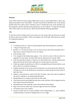 100m Sprint Race Guidelines