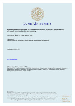 Pre-treatment of wastewater sludge before anaerobic digestion