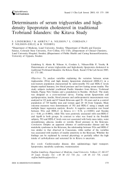 Determinants of serum triglycerides and high