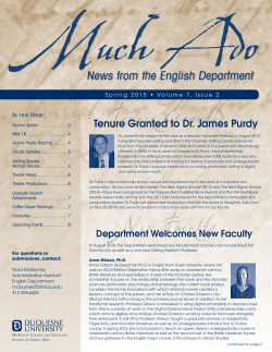 News from the English Department