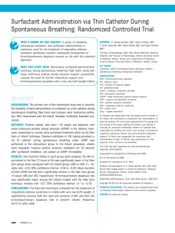 Surfactant Administration via Thin Catheter During