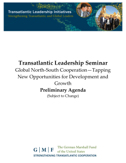 Transatlantic Leadership Seminar - The German Marshall Fund of