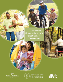 ACSM American Fitness Index&trade; 2020: Target Goals for Communities