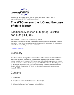 The WTO versus the ILO and the case of child labour