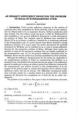 an indirect sufficiency proof for the problem of bolza in