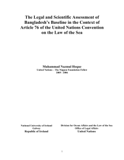The Legal and Scientific Assessment of Bangladesh`s Baseline in