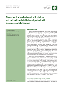 Biomechanical evaluation of articulations and isokinetic