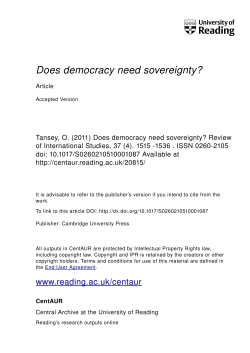 Does democracy need sovereignty?