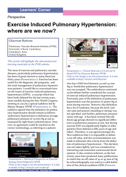 Exercise Induced Pulmonary Hypertension: where are we now?