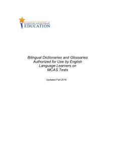 Bilingual Dictionaries and Glossaries Authorized for Use by English