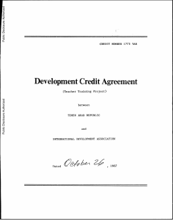 Development Credit - World bank documents