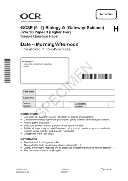 Unit J247/03 - Biology