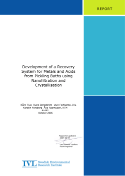 Development of a Recovery System for Metals and Acids from