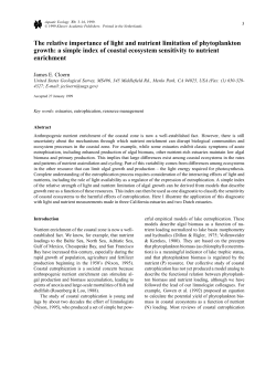 The relative importance of light and nutrient limitation of