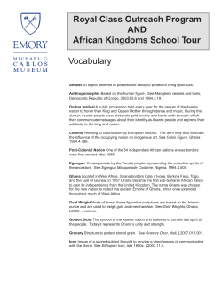 Royal Class Outreach Program AND African Kingdoms School Tour