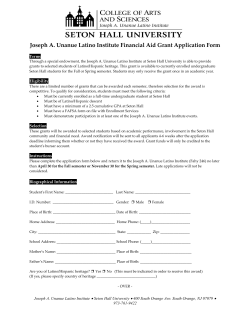 Joseph A. Unanue Latino Institute Financial Aid Grant Application