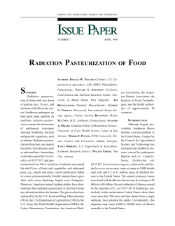 radiation pasteurization of food - Council for Agricultural Science