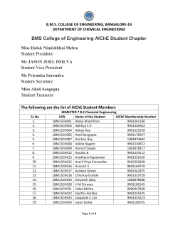 BMS College of Engineering AIChE Student Chapter Student