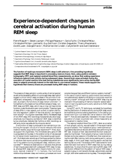 Experience-dependent changes in cerebral activation during human