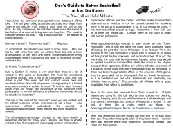 Doc`s Guide to Better Basketball (a.k.a. Da Rules) The No