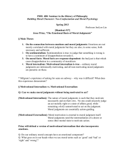 The Emotional Basis of Moral Judgments