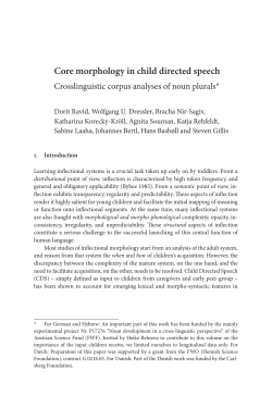 Core morphology in child directed speech