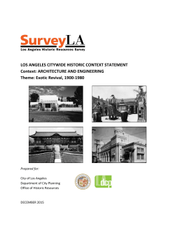 LOS ANGELES CITYWIDE HISTORIC CONTEXT STATEMENT