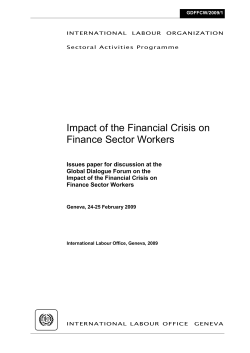 Impact of the Financial Crisis on Finance Sector Workers