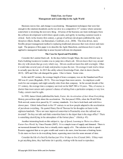 Think Fast, Act Faster Management and Leadership in the Agile