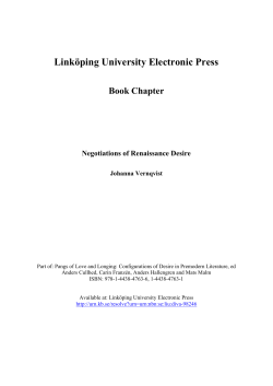 Negotiations of Renaissance Desire