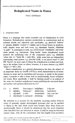 Reduplicated Nouns in Hausa