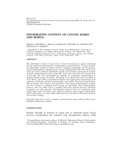 information content of coyote barks and howls