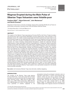 Magmas Erupted during the Main Pulse of Siberian Traps Volcanism