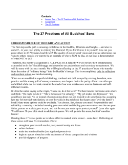 Assignment #2 &ndash; The 37 Practices of All Buddhas` Sons