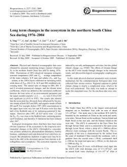 Long term changes in the ecosystem in the