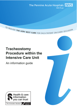 Tracheostomy Procedure within the Intensive Care Unit