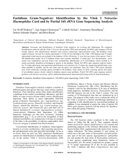 Fastidious Gram-Negatives