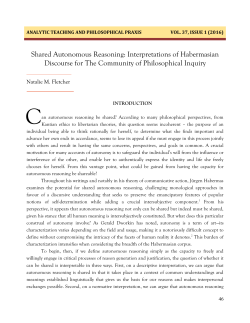 Shared Autonomous Reasoning - Viterbo University Journals