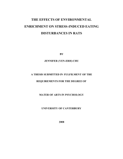 THE EFFECTS OF ENVIRONMENTAL ENRICHMENT ON STRESS