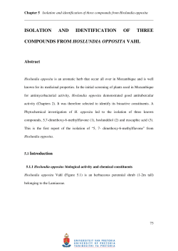 isolation and identification of three compounds from hoslundia