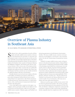Overview of Plasma Industry in Southeast Asia