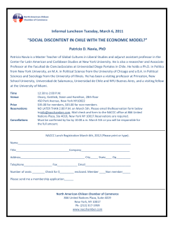 "SOCIAL DISCONTENT IN CHILE WITH THE ECONOMIC MODEL?"