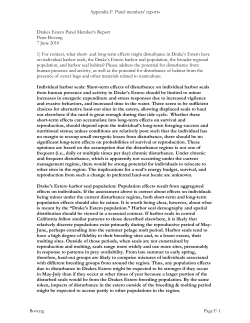 Drakes Estero Panel Member`s Report Peter Boveng 7 June 2010 1