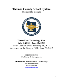 Technology Plan - Thomas County Schools